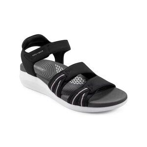 Easy Spirit Weber Women’s Sporty Sandals Light Wedge Comfort Walking Black 7.5 M